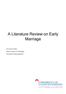 literature review of early marriage